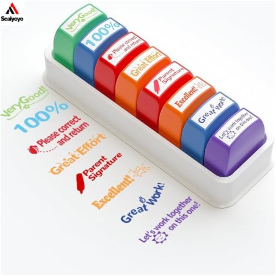 Self Inking Stamp - Teacher Stamp Colorful Self-Inking Stamp Set