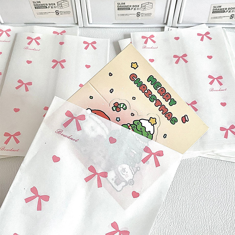 Cardstock Paper Pack - 50pcs 12×17cm Pink Bowknot Heart Paper