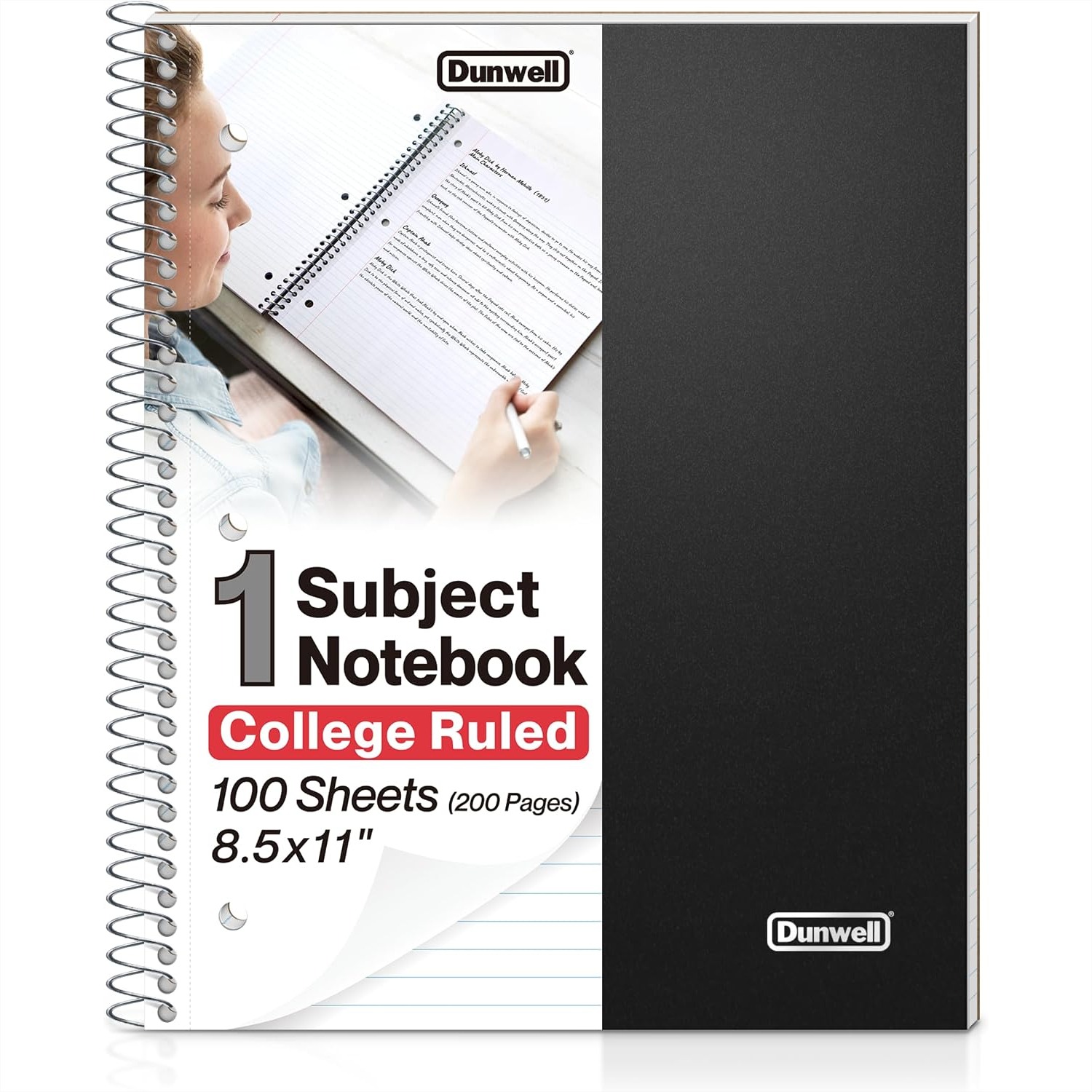 Paper Punch 3 Hole - College Ruled Spiral Notebook 8.5x11, 1
