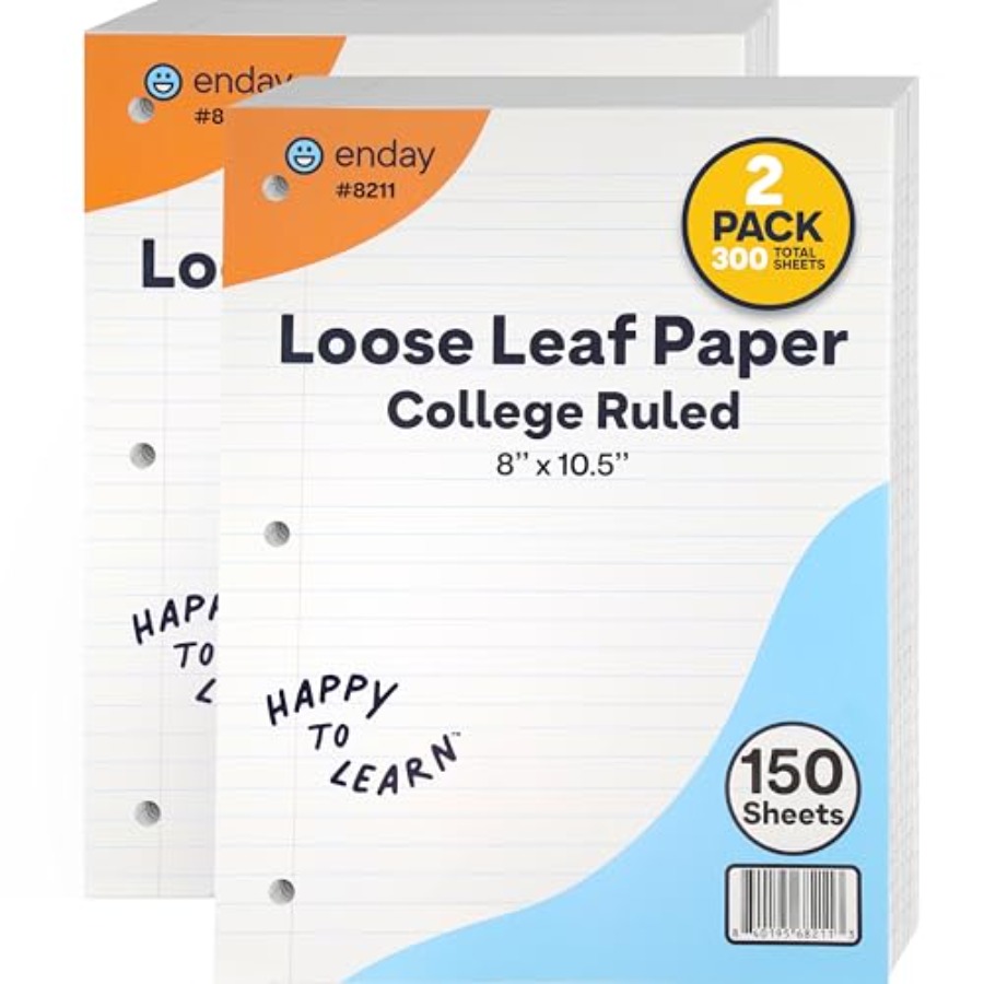 Paper Punch 3 Hole - Loose Leaf Paper Notebook Paper, 8