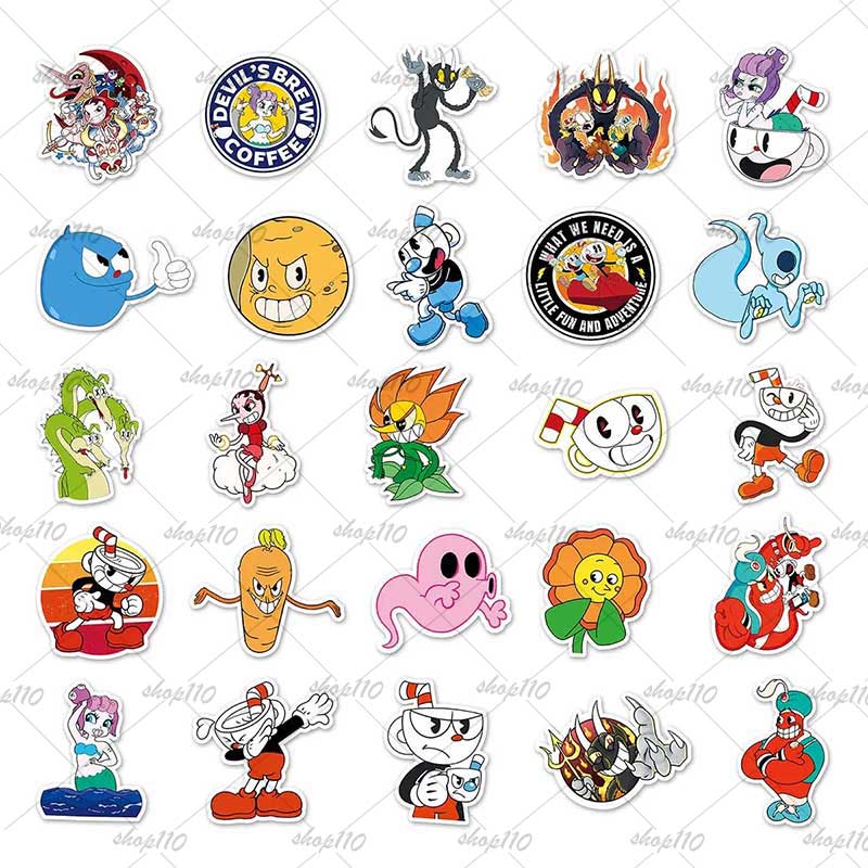 Cuphead Sticker Boy Game Gift  - đánh giá và giá Memo Pad Sticky