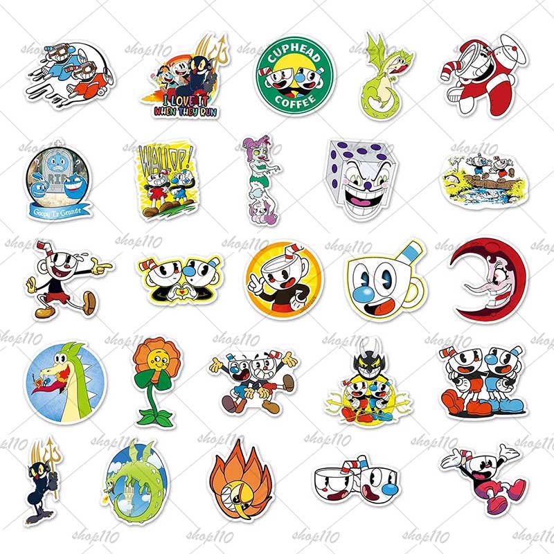 Cuphead Sticker Boy Game Gift  - đánh giá và giá Memo Pad Sticky