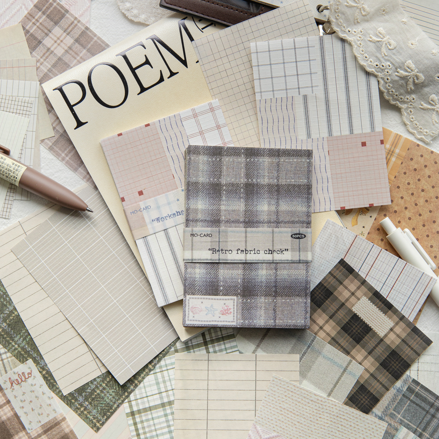 50pcs creative plaid Decor Scr - đánh giá và giá Cardstock Paper Pack