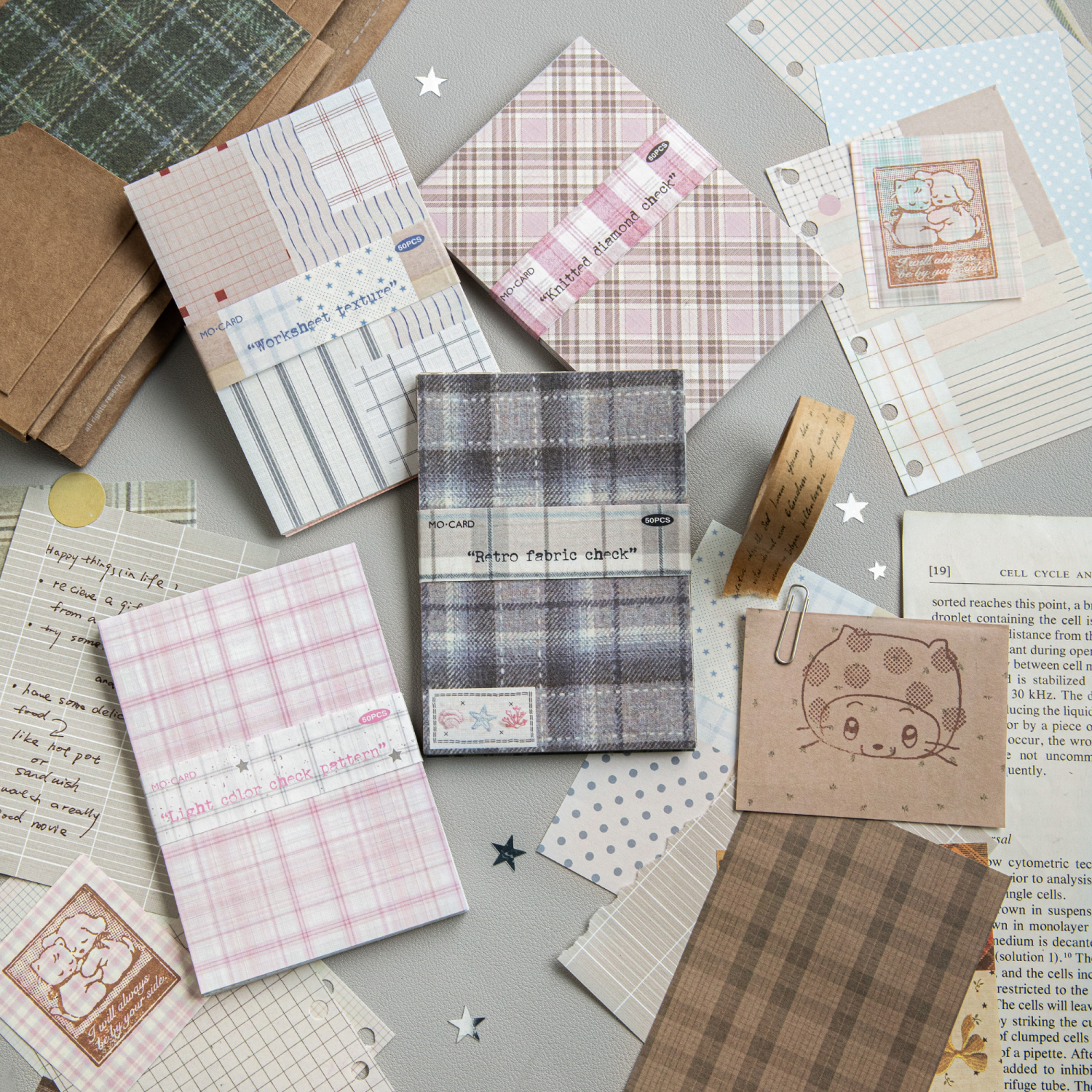 50pcs creative plaid Decor Scr - đánh giá và giá Cardstock Paper Pack