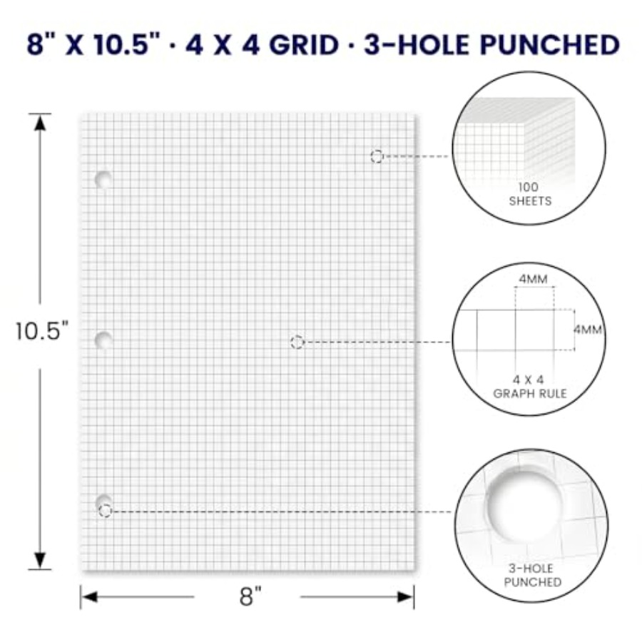 Graph Paper Filler Paper, 100  - đánh giá và giá Paper Punch 3 Hole