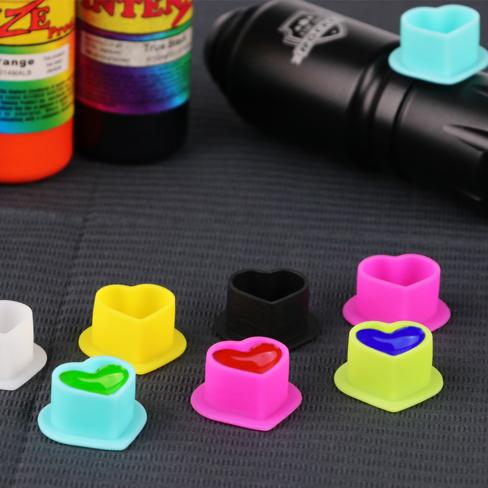 200pcs Tattoo Ink Cup Heart-Sh - đánh giá và giá Calligraphy Ink Bottle