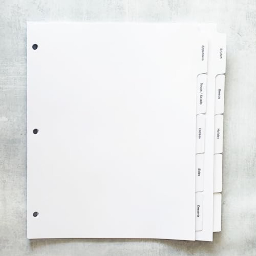 PRE-Printed Recipe Binder Inde - đánh giá và giá Index Tab Divider