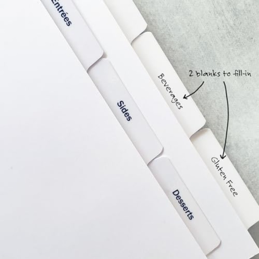 PRE-Printed Recipe Binder Inde - đánh giá và giá Index Tab Divider