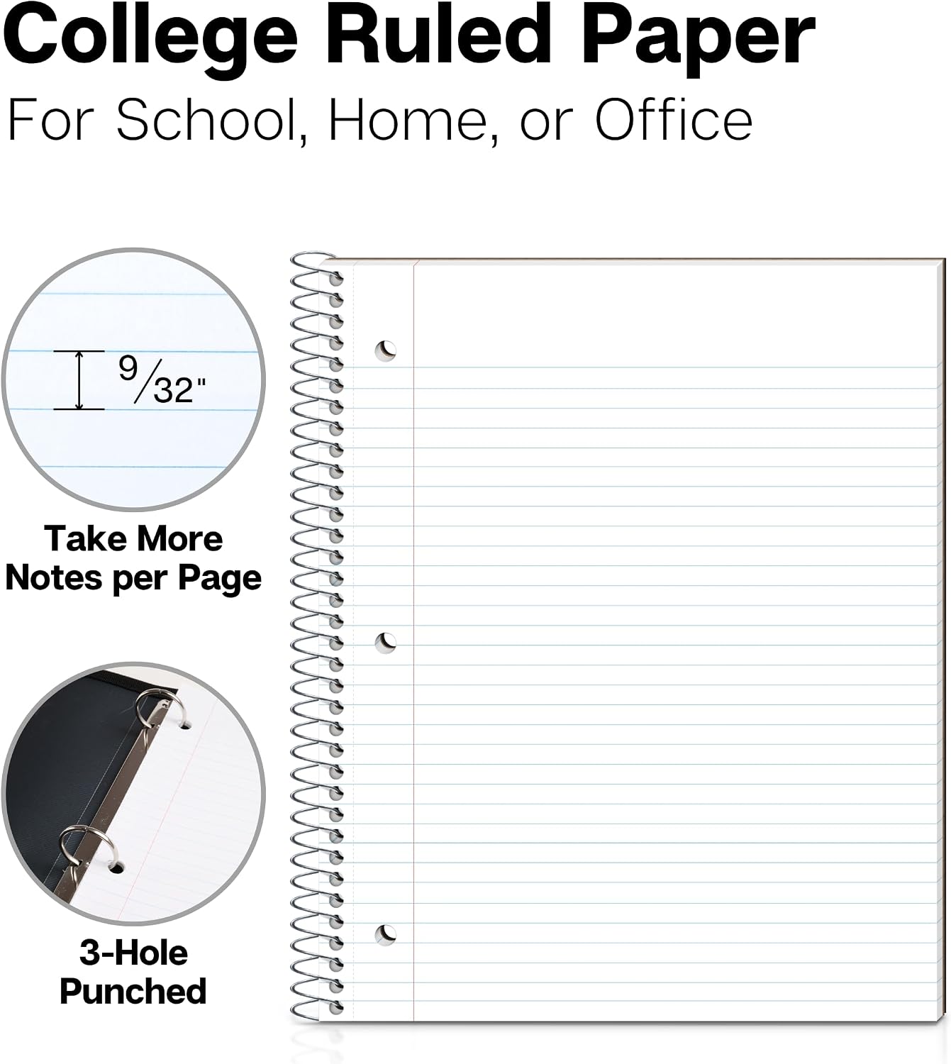 College Ruled Spiral Notebook  - đánh giá và giá Paper Punch 3 Hole