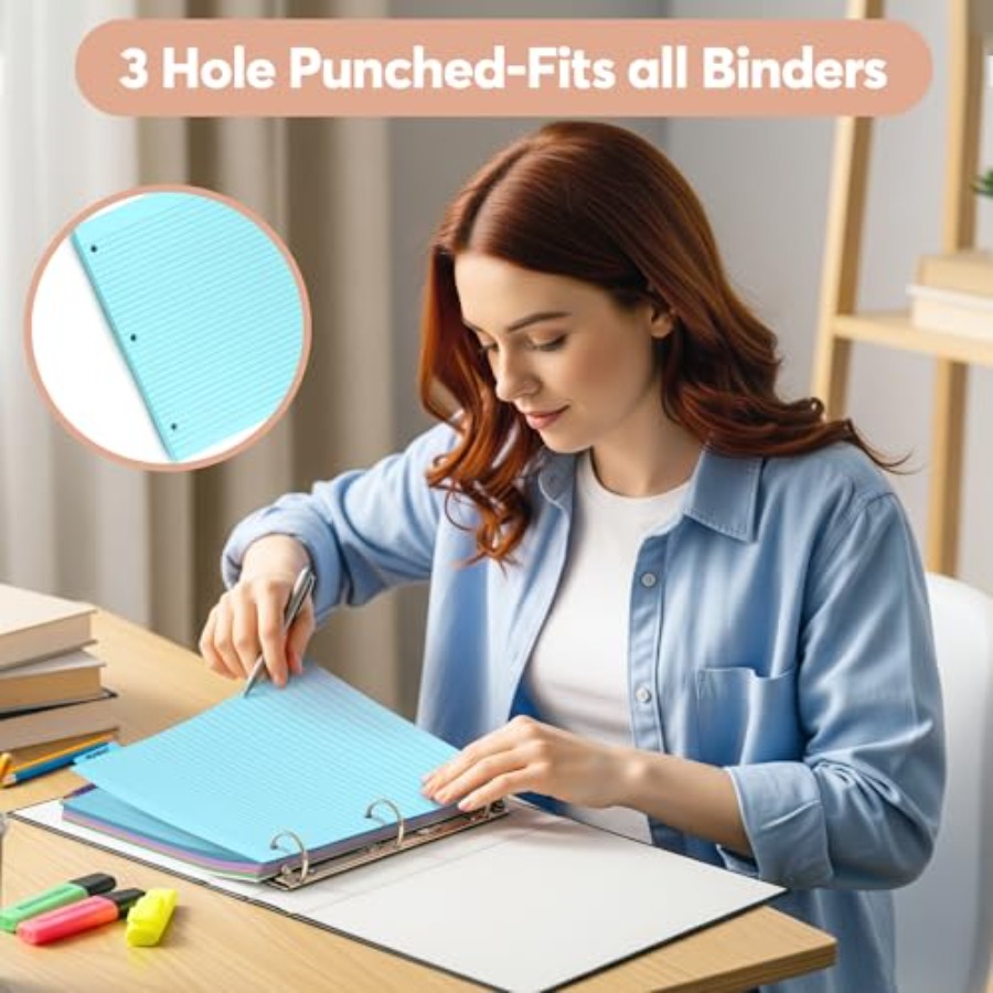 Colored Notebook Paper 8.5 x 1 - đánh giá và giá Paper Punch 3 Hole