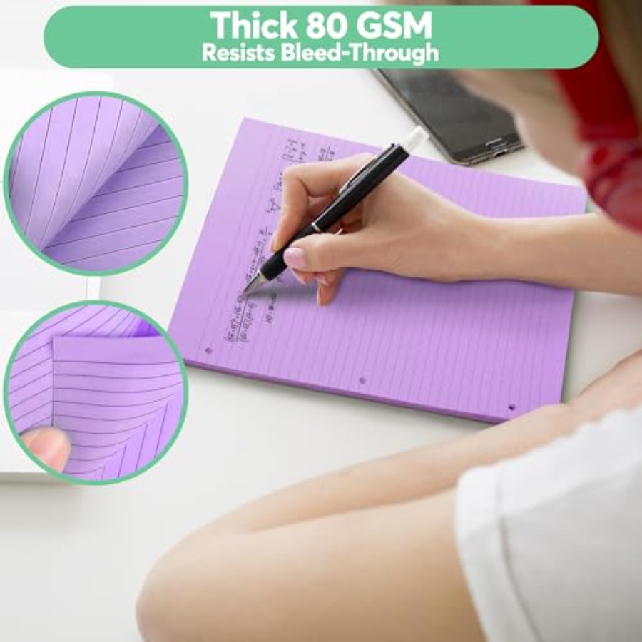 Colored Notebook Paper 8.5 x 1 - đánh giá và giá Paper Punch 3 Hole