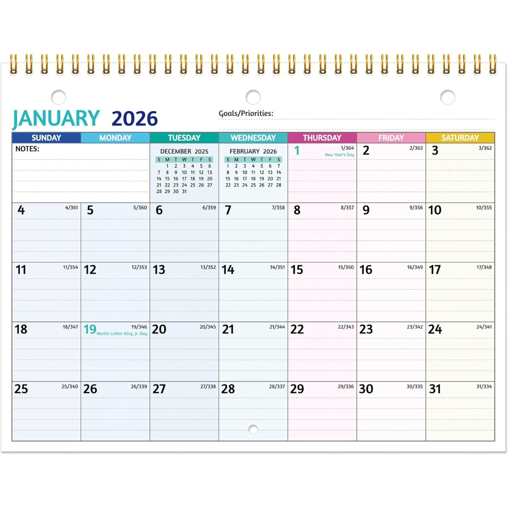 2026 Wall Calendar with Thick  - đánh giá và giá Paper Punch 3 Hole