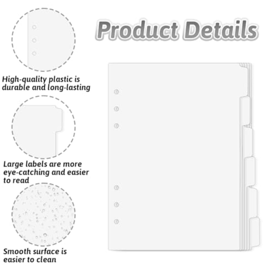 6 Pcs A5 Binder Dividers, 6 Ho - đánh giá và giá Index Tab Divider