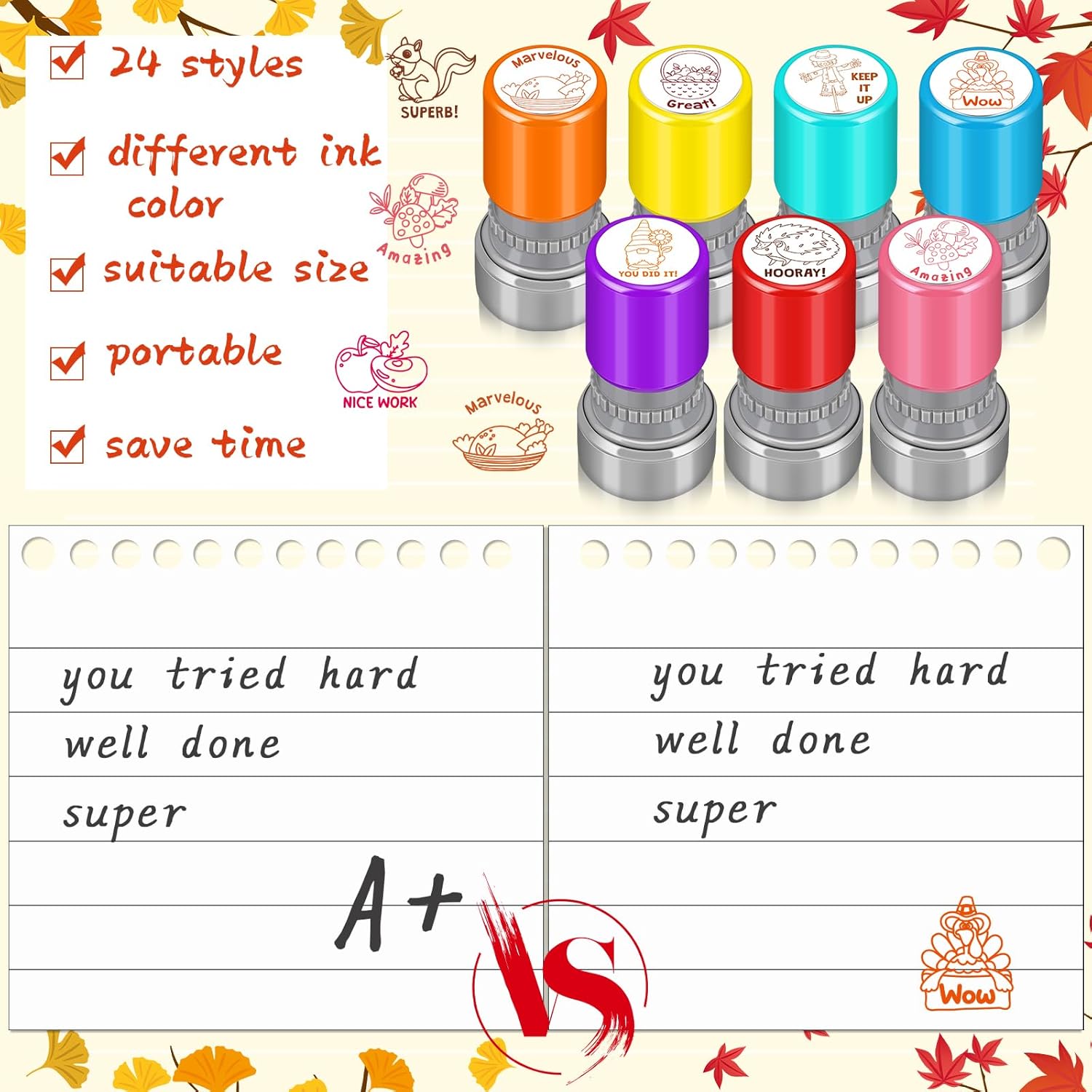 24 Self-Inking Teacher Stamps  - đánh giá và giá Self Inking Stamp