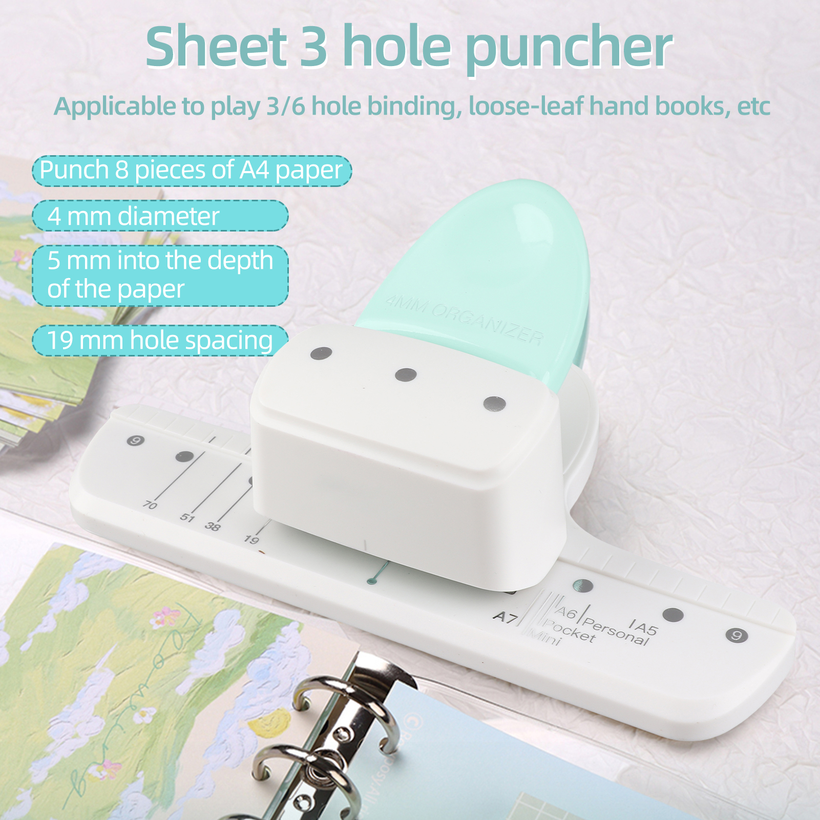 New 4mm Hole Puncher Daily Pla - đánh giá và giá Paper Punch 3 Hole