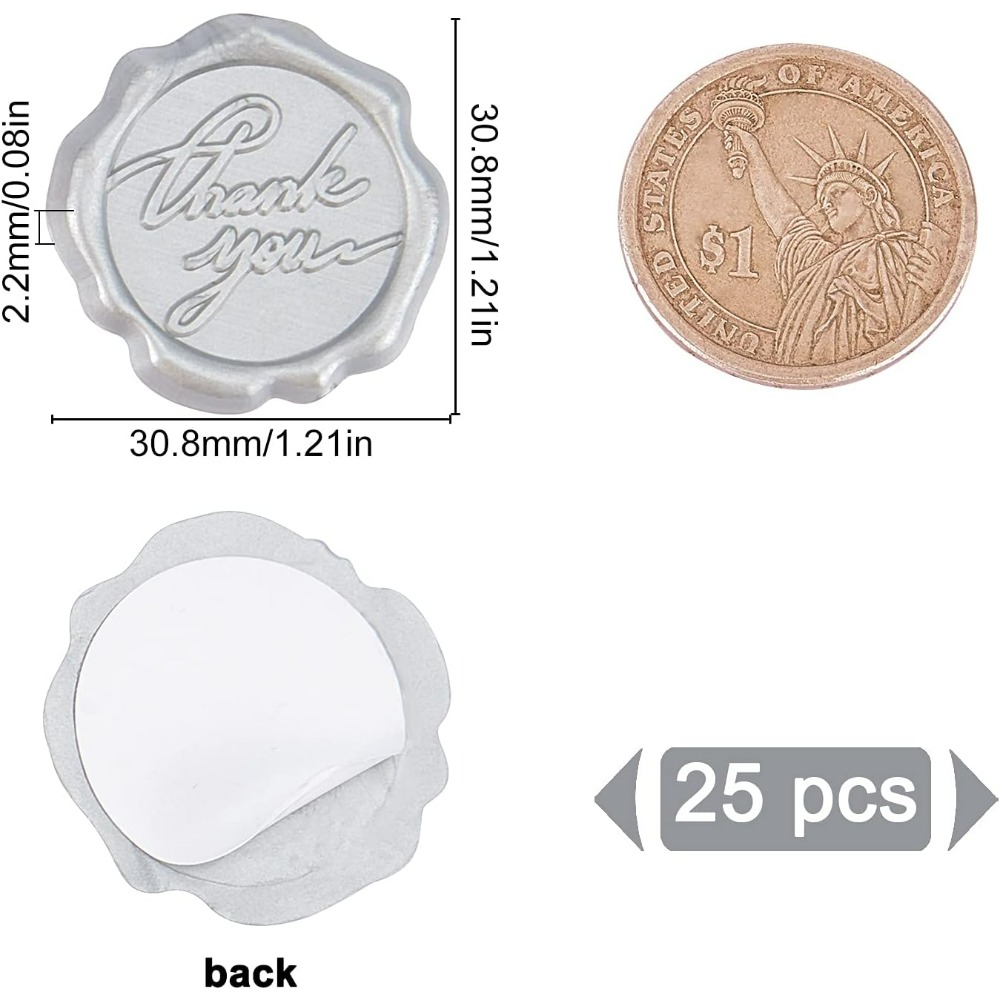 Adhesive Wax Seal Stickers 25P - đánh giá và giá Wax Seal Stamp Kit
